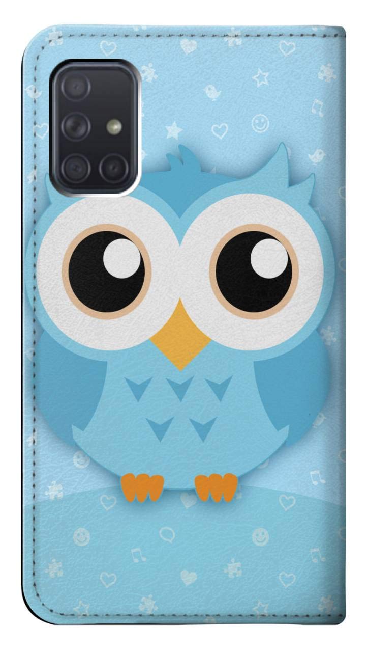 Amazon.com: RW3029 Cute Blue Owl PU Leather Flip Case Cover for